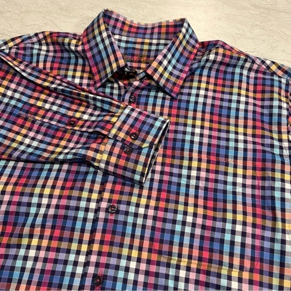Alan Flusser Colorful Checkered, Men's Long Sleeve - Large‎